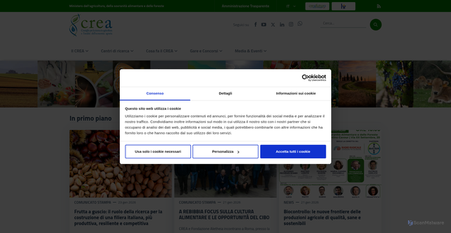 Security scan screenshot of https://www.crea.gov.it/