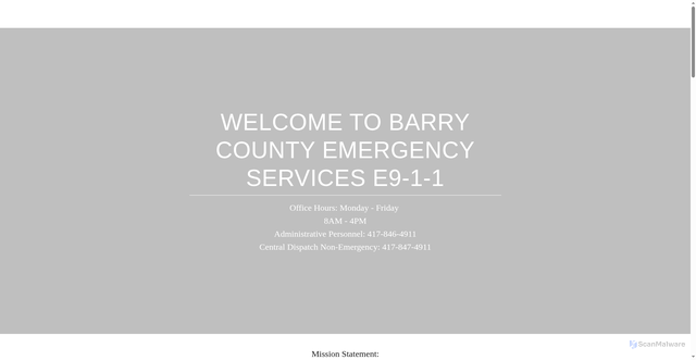 Security scan screenshot of https://barrycountye911.gov/