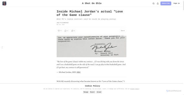 Security scan screenshot of https://readjack.substack.com/p/read-the-actual-text-of-michael-jordans