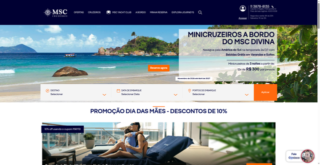 Security scan screenshot of https://www.msccruzeiros.com.br/