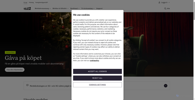 Security scan screenshot of https://www.tele2.se/