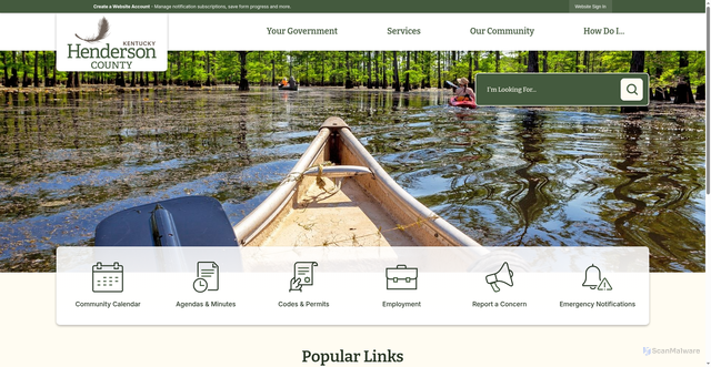 Security scan screenshot of https://hendersoncountyky.gov/