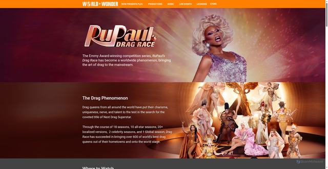Security scan screenshot of https://www.worldofwonder.com/drag-race/