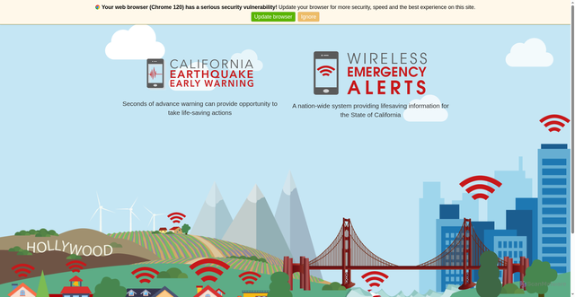 Security scan screenshot of https://calalerts.org/