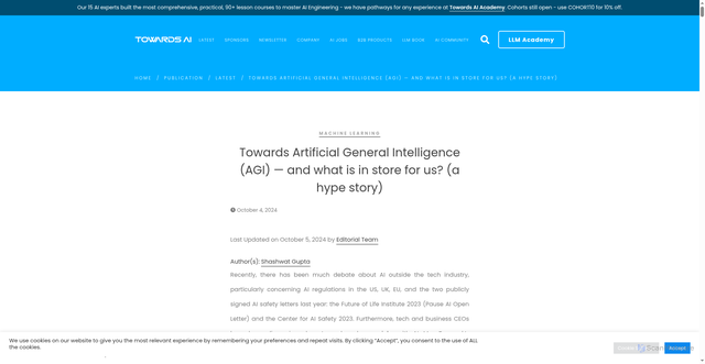 Security scan screenshot of https://towardsai.net/p/machine-learning/towards-artificial-general-intelligence-agi-and-what-is-in-store-for-us-a-hype-story