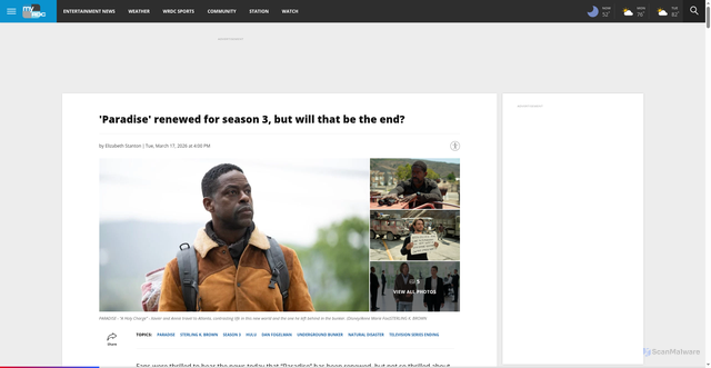 Security scan screenshot of https://myrdctv.com/entertainment/paradise-renewed-for-season-3-but-will-that-be-the-end
