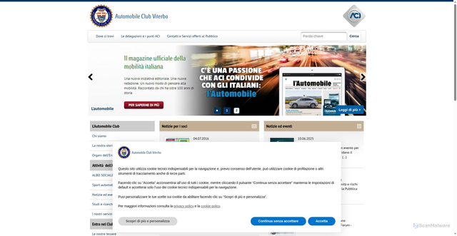 Security scan screenshot of https://viterbo.aci.it/