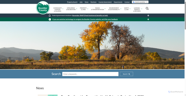 Security scan screenshot of https://bouldercounty.gov/