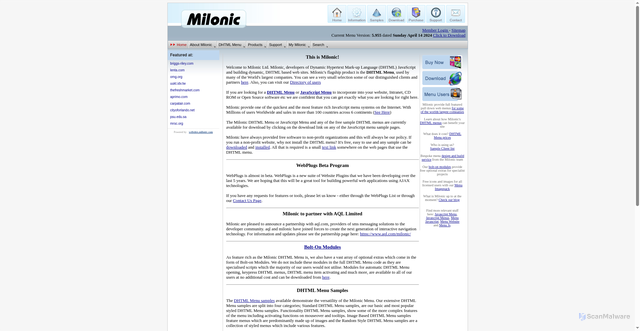 Security scan screenshot of https://milonic.com