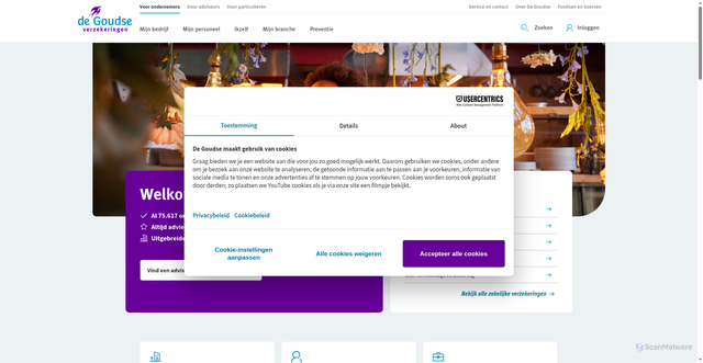 Security scan screenshot of https://goudse.nl