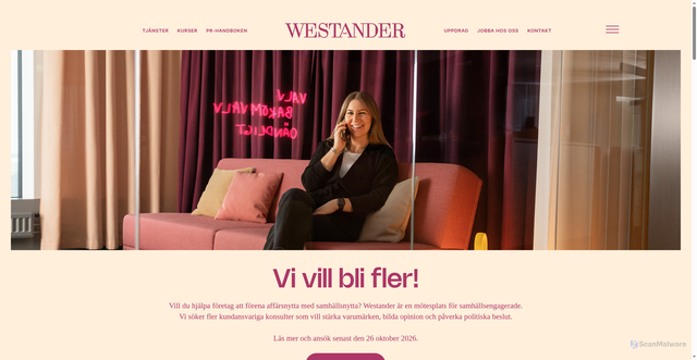 Security scan screenshot of https://westander.se