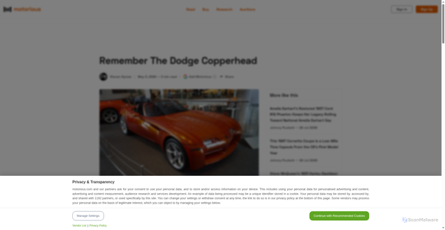 Security scan screenshot of https://www.motorious.com/articles/news/dodge-copperhead/