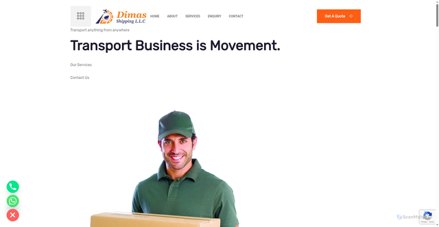 Security scan screenshot of https://dimasshipping.com/