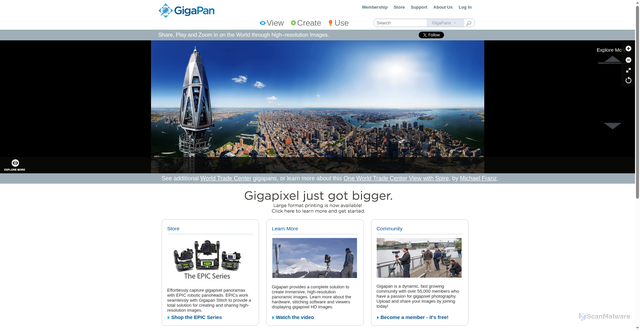 Security scan screenshot of https://gigapan.com