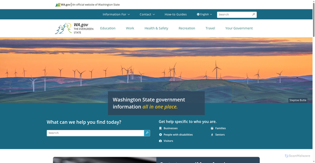 Security scan screenshot of https://wa.gov/