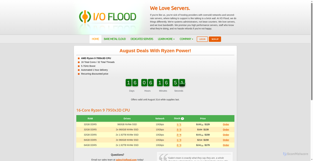 Security scan screenshot of https://ioflood.net