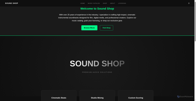Security scan screenshot of https://soundshop-k187i1q2bk.edgeone.app/