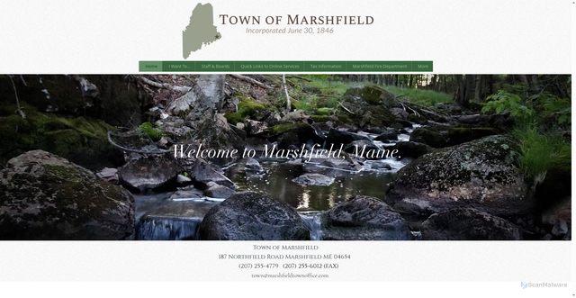 Security scan screenshot of https://www.marshfieldmaine.gov/