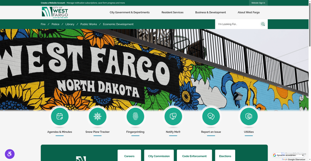 Security scan screenshot of https://westfargond.gov/