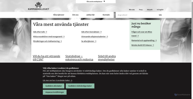 Security scan screenshot of https://www.kammarkollegiet.se