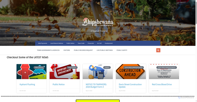 Security scan screenshot of https://shipshewana.gov/