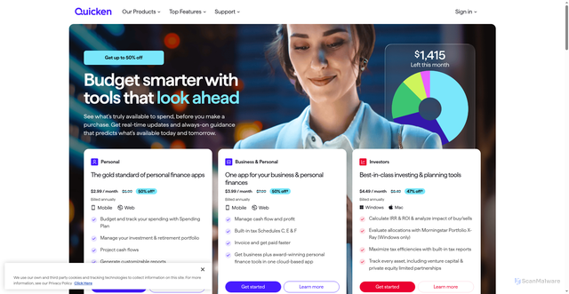 Security scan screenshot of https://www.quicken.com/