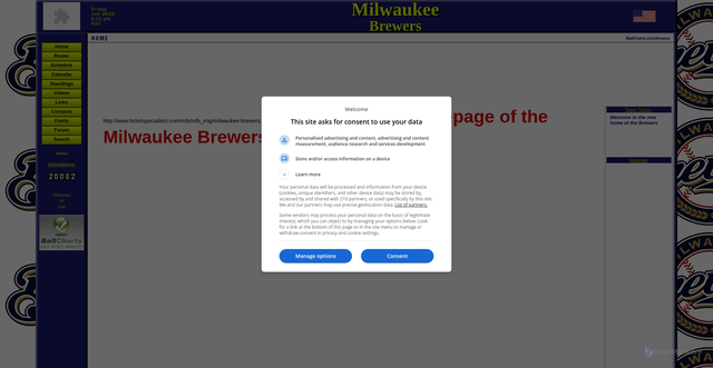 Security scan screenshot of https://ballcharts.com/brewes