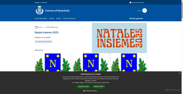 Security scan screenshot of https://www.comune.novedrate.co.it/it