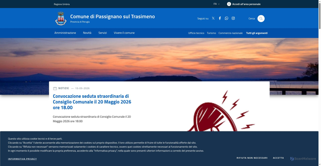 Security scan screenshot of https://www.comune.passignano-sul-trasimeno.pg.it