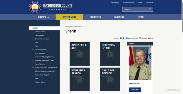 Security scan screenshot of https://www.washcosoar.gov/
