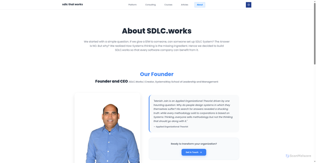 Security scan screenshot of https://sdlc-website-develop.pages.dev/about/