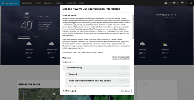 Security scan screenshot of https://my24milwaukee.com/weather
