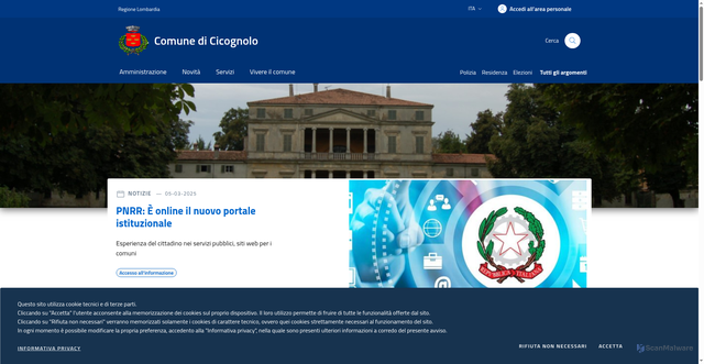 Security scan screenshot of https://www.comune.cicognolo.cr.it/