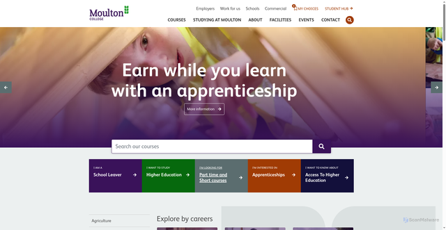 Security scan screenshot of https://www.moulton.ac.uk/