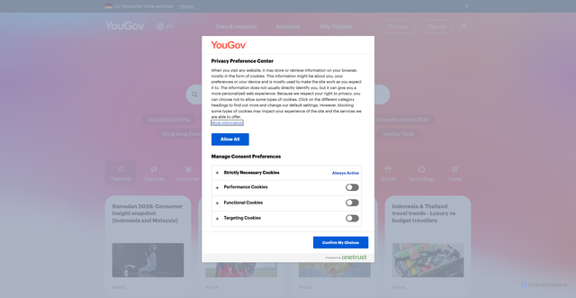 Security scan screenshot of https://yougov.com