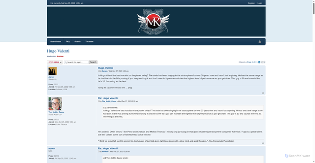 Security scan screenshot of https://forums.melodicrock.com/phpBB/viewtopic.php?f=69&t=63651