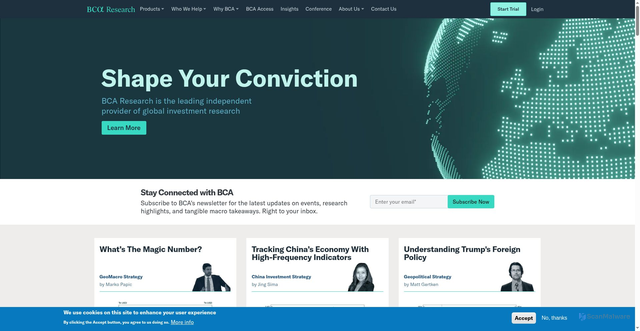 Security scan screenshot of https://bcaresearch.com