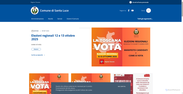 Security scan screenshot of https://www.comune.santaluce.pi.it/