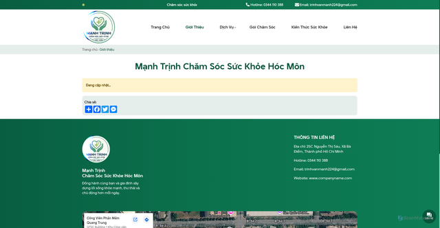 Security scan screenshot of https://spahoangnam.com/gioi-thieu