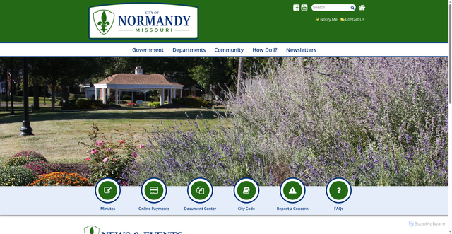Security scan screenshot of https://www.cityofnormandy.gov/