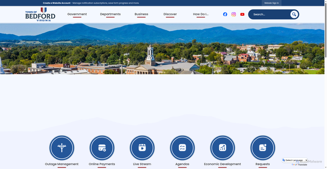Security scan screenshot of https://bedfordva.gov/