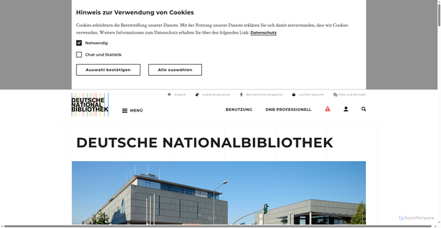 Security scan screenshot of https://www.dnb.de/DE/Home/home_node.html