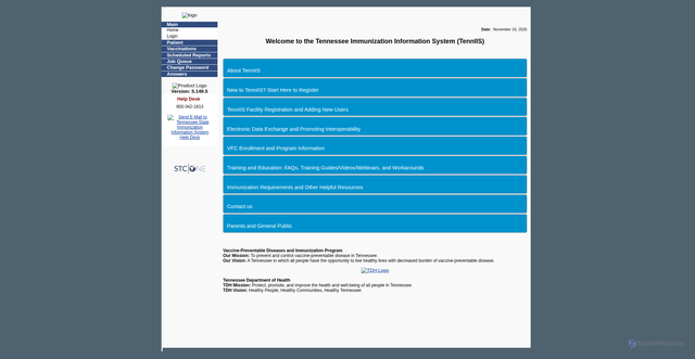 Security scan screenshot of https://www.tennesseeiis.gov/tnsiis/