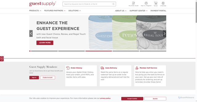Security scan screenshot of https://www.guestsupply.com/