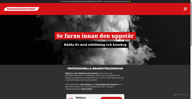 Security scan screenshot of https://brandsakerhetsverket.se