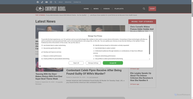 Security scan screenshot of https://countryrebel.com