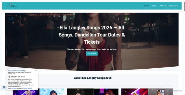 Security scan screenshot of https://ellalangleysongs.com/