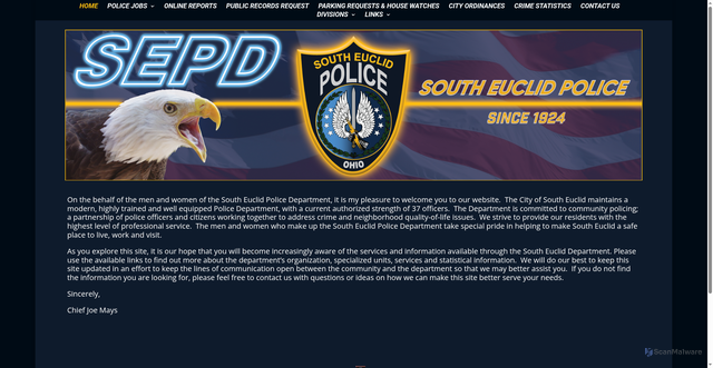 Security scan screenshot of https://southeuclidpolice.gov/