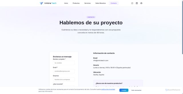 Security scan screenshot of https://paginaweb-460.pages.dev/contacto.html