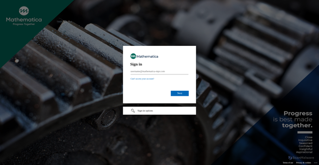 Security scan screenshot of https://mathematica.service-now.com